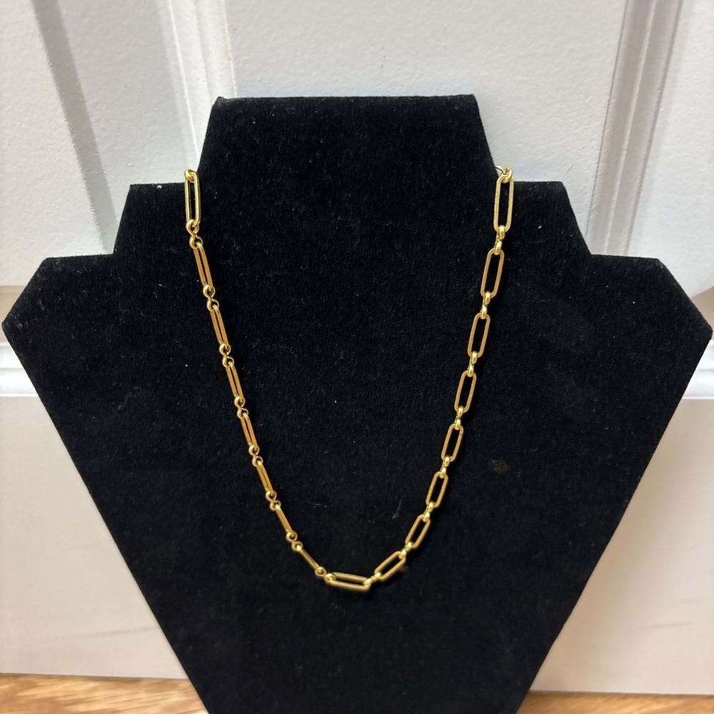 Madewell Paperclip Chain Necklace 16-18" Gold Tone Link Adjustable